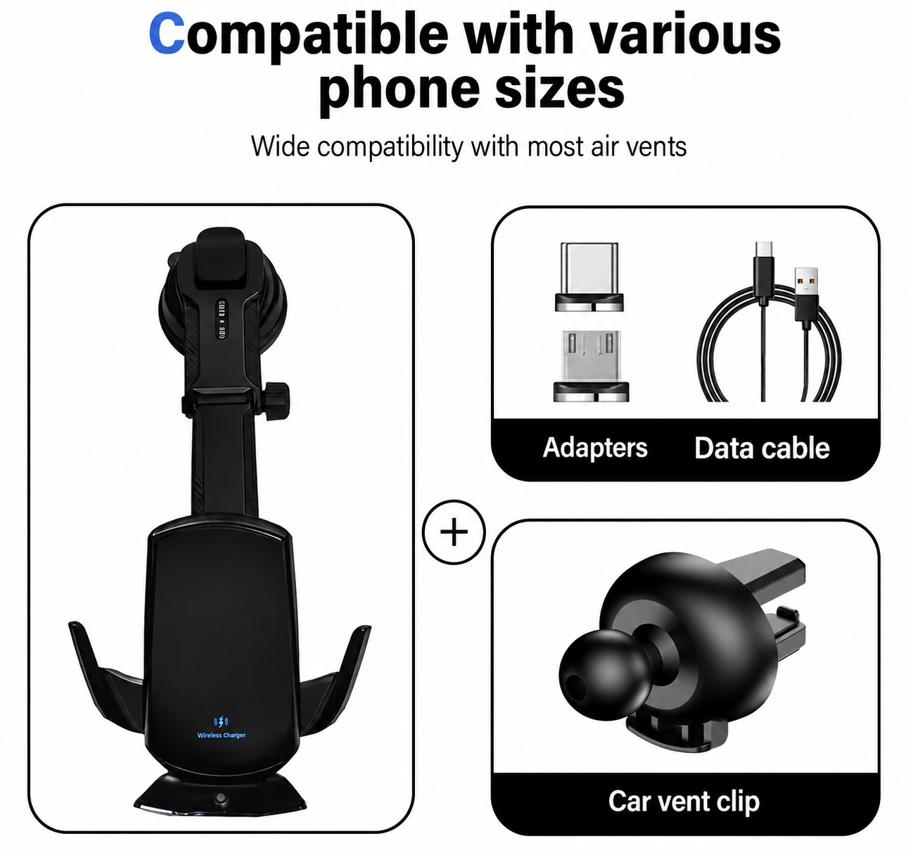 Access a Ride- Gravity Phone Mount 15W Wireless Charger